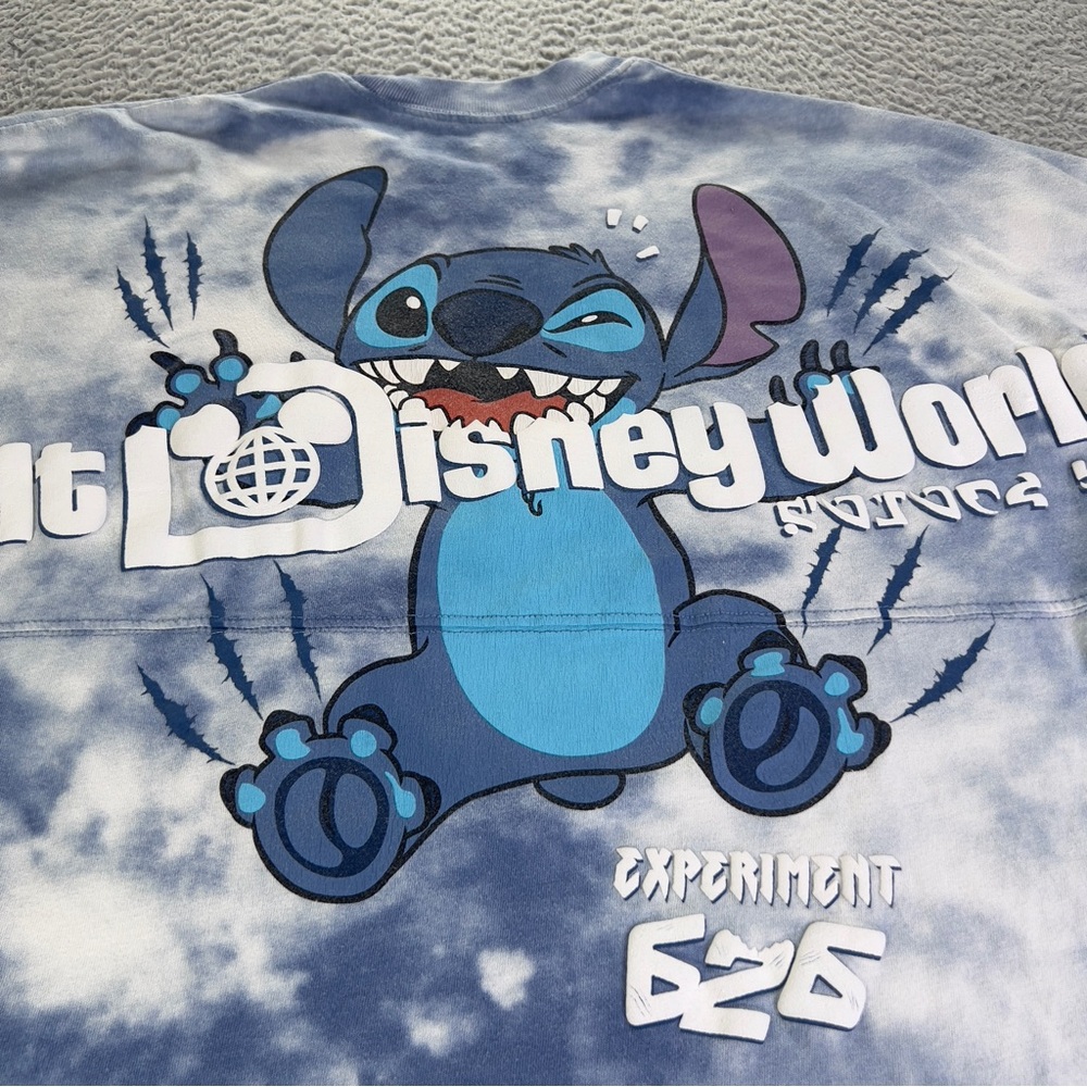 Disney Parks Stitch Spirit Jersey Shirt Adult XS Blue Tie Dye Experiment 626 - Picture 3 of 9